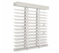 Persianas opacas, estores venecianos de madera, listones horizontales de 50 mm, ideales para cualquier tamaño de ventana