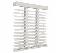 Persianas opacas, estores venecianos de madera, listones horizontales de 50 mm, ideales para cualquier tamaño de ventana