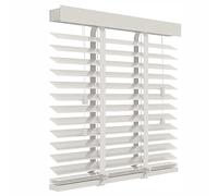 Persianas opacas, estores venecianos de madera, listones horizontales de 50 mm, ideales para cualquier tamaño de ventana