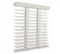 Persianas opacas, estores venecianos de madera, listones horizontales de 50 mm, ideales para cualquier tamaño de ventana