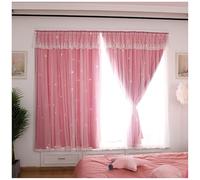 Persianas Opacas for Ventana, sin Taladro, Cortinas Opacas Cortas for Estudio de Dormitorio, persianas térmicas nórdicas Premium extraíbles(Pink A,W100*H200CM)