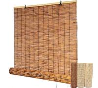 Persianas Retro de bambú, Bamboo Roller Shades Multicolor Multiple Sizes Light Filtering Patio Blinds1PCS(Brown,137W x 122H cm)