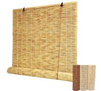 Persianas Retro de bambú, Bamboo Roller Shades Multicolor Multiple Sizes Light Filtering Patio Blinds1PCS(2,91W x 183H cm)