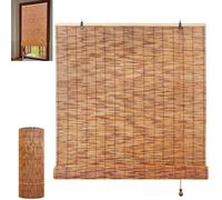 Persianas Retro de bambú, Bamboo Roman Shades Light Filtering Roller Blinds For Patio Multiple Sizes1PCS(99W x 132H cm)