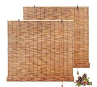 Persianas Retro de bambú, Outdoor Bamboo Roller Shutter Shading Filter Lifting Installation in Various sizes1PCS(191W x 173H cm)