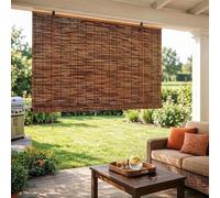 Persianas Retro de bambú para Patio, persianas enrollables de bambú para Exteriores, estores de caña Impermeables, estores enrollables opacos de bambú, Pantalla de privacidad paraso(200 x 210CM)