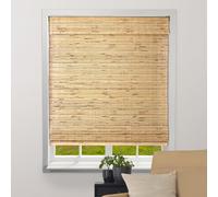 Persianas romanas de bamb transparente ARLO BLINDS con cenefa - Petite Rustique 78 cm de ancho x 152 cm - Persianas inal mbricas que filtran la