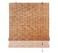 Persianas Romanas de bambú para Ventanas, persianas Retro de bambú para Exteriores, Parasol de caña Natural Que filtra la luz para porches, persianas enrollables de bambú sin cordón(200 x 180CM)