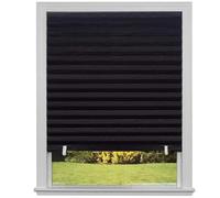 Persianas sin taladrar Persianas Plisadas De Tela No Tejida, Cortina Opaca Autoadhesiva For Ventana, Decoración Dormitorio, Sala Estar Y Oficina(Black,S-60x150CM)