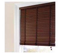 Persianas Venecianas 180cm 170cm 160cm 140cm 120cm 100cm 80cm 60cm Ancho Madera Venecianas, Lamas de 50mm Ventana Oscurecedora Persianas Horizontales para Oficina en Casa, Nogal Negro ( Size : 80x120c