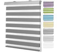 Persianas Venecianas 80 x 280 cm protección Visual, de luz y de Reflejos Persianas enrollables de Doble Capa Personalizable para Oficina, Estudio, Gris Oscuro