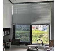 Persianas venecianas 90% opacas para persianas horizontales con herrajes completos, disponible en blanco mate, crema y negro, tamaños 135-220 cm (200 x 190 cm) para sala de estar