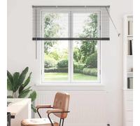 Persianas Venecianas de Aluminio Gris Oscuro para Ventana con Control de Luz Ajustable y Privacidad, Cortinas Manuales Externas, Sistema de Lamas Horizontales, Mantenimiento