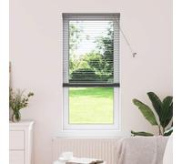 Persianas Venecianas de Aluminio Gris Oscuro para Ventana con Control de Luz Ajustable y Privacidad Total - Sistema Manual y Montaje Externo - 4 Piezas - Cortinas Modernas