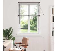 Persianas Venecianas de Aluminio Negro Mate para Ventanas con Control de Luz y Privacidad, Sistema Manual y Montaje Externo, Cortinas Modernas para Sala de Estar