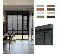 Persianas Venecianas de Madera Auténtica con Muchos Tamaños 25 40 45 60 75 85 90 cm, Persiana de Interior Protección contra la Luz, Lamas de 5cm, Estores Horizontales Fácil Instalación(Negro)
