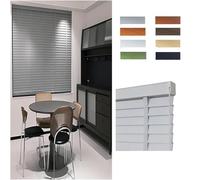 Persianas Venecianas de Madera Auténtica con Muchos Tamaños 25 40 45 60 75 85 90 cm, Persiana de Interior Protección contra la Luz, Lamas de 5cm, Estores Horizontales Fácil Instalación(Gray)