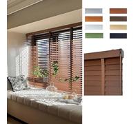 Persianas Venecianas de Madera Auténtica con Muchos Tamaños 25 40 45 60 75 85 90 cm, Persiana de Interior Protección contra la Luz, Lamas de 5cm, Estores Horizontales Fácil Instalación(Coffee)