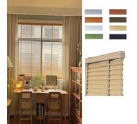Persianas Venecianas de Madera Auténtica con Muchos Tamaños 25 40 45 60 75 85 90 cm, Persiana de Interior Protección contra la Luz, Lamas de 5cm, Estores Horizontales Fácil Instalación(Beige)
