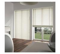 Persianas venecianas de madera blanca de 50 mm para ventanas y puertas anchas, 180 cm, 175 cm, 170 cm, 160 cm, 150 cm, 140 cm, 120 cm, 110 cm, 100 cm, 80 cm, 70 cm, elegantes persianas horizontales