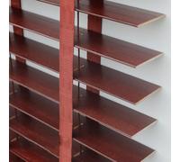 Persianas venecianas de madera multicolor personalizadas, fáciles de montar, horizontales en varios anchos (25-160 cm), color rojo coya elegante para decoración del hogar