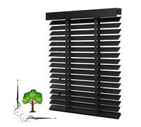 Persianas venecianas de madera negra de 50 a 120 cm, aislamiento térmico y bloqueo de luz, persianas de madera maciza, ideales para decoración del hogar, se adapta a 69 x 163 cm (ancho x alto)