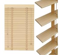 Persianas Venecianas de Madera para Interior 55 63 75 85 98 105 115 125 135 145cm Persiana Horizontales 50 mm Láminas Horizontales Estores Veneciana para Dormitorio, Salón y Oficina(Beige)