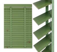 Persianas Venecianas de Madera para Interior 55 63 75 85 98 105 115 125 135 145cm Persiana Horizontales 50 mm Láminas Horizontales Estores Veneciana para Dormitorio, Salón y Oficina(Green)