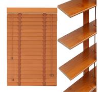 Persianas Venecianas de Madera para Interior 55 63 75 85 98 105 115 125 135 145cm Persiana Horizontales 50 mm Láminas Horizontales Estores Veneciana para Dormitorio, Salón y Oficina(Walnut)