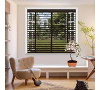 Persianas venecianas de madera para interiores y exteriores, horizontales, para privacidad de 90 x 150 cm, elegantes tratamientos de ventana, control de luz ajustable, decoración del hogar