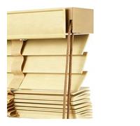 Persianas Venecianas de Madera para ventana listones horizontales de 50mm W25-160cmxH60-280cm Privacidad opacas Persianas Estores Venecianos Protección Solar para Oficina Cocina(CR5302 - Natural Wood)