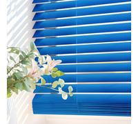 Persianas Venecianas de Vinilo PVC con cordón autobloqueo, Soportes Ocultos y Fácil Instalación Montaje en Pared o Techo. Persiana Veneciana y estores enrollables STORESDECO Azul 105x160 cm
