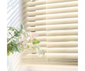 Persianas Venecianas de Vinilo PVC con cordón autobloqueo, Soportes Ocultos y Fácil Instalación Montaje en Pared o Techo. Persiana Veneciana y estores enrollables STORESDECO Beige 120x160 cm
