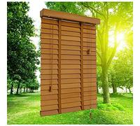 Persianas venecianas horizontales de madera maciza natural, 100 x 130 cm, disponibles en 40/60/80/100/120 cm, elegantes persianas enrollables para día y noche para decoración del hogar