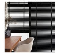 Persianas Venecianas Negro Venecianas 180cm 170cm 150cm 140cm 120cm 117cm 100cm 80cm 60cm Ancho, Madera Lamas 50mm Ventana Persianas Horizontales para el hogar/dormitorio/cocina ( Color : Black , Size