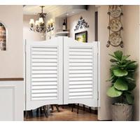 Persianas Venecianas Puertas Batientes De Café, Medias Puertas Interiores De Madera Maciza Con Bisagras, Partición De Cierre Automático For Pasillo, Cocina,(B,W100xH70cm(39.37x27.55in))