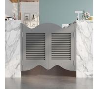 Persianas Venecianas Puertas Batientes De Café, Medias Puertas Interiores De Madera Maciza Con Bisagras, Partición De Cierre Automático For Pasillo, Cocina,(F,W75xH80cm(29.52x31.49in))