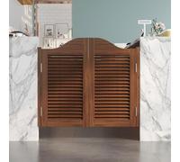 Persianas Venecianas Puertas Batientes De Café, Medias Puertas Interiores De Madera Maciza Con Bisagras, Partición De Cierre Automático For Pasillo, Cocina,(E,W130xH170cm(47.24x47.24in))