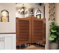 Persianas Venecianas Puertas Batientes De Café, Medias Puertas Interiores De Madera Maciza Con Bisagras, Partición De Cierre Automático For Pasillo, Cocina,(C,W80xH80cm(31.49x31.49in))