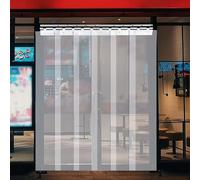 Persianas verticales de PVC transparente de 1,7 mm de grosor, ajustables, para garaje, almacén, granero, tamaño 195 x 240 cm, ideal para un fácil acceso y control de luz