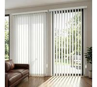 Persianas verticales de tela para puertas correderas, persianas opacas blancas de 70 90 110 130 150 180 210 230cm, estores verticales que filtran la luz para privacidad y como separador(W120xH150CM)