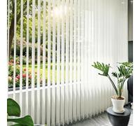Persianas verticales para puertas de patio, persianas opacas inalámbricas para puertas de patio, panel de poliéster, persiana vertical blanca para ventanas, ideal para sala de estar(W190xH260CM)