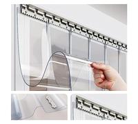 Persianas verticales transparentes impermeables para garaje industrial y terraza, cortina de puerta de plástico duradero (180 x 270 cm), ideal para uso doméstico y exterior