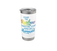 Persigue la magia del hada Rainbow Mermaid Vaso térmico de acero inoxidable de doble pared