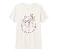Persiguiendo a Jesús Y Los Niños Pequeños Moño Desordenado Mamá Fe Camiseta Premium