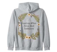 Persiguiendo a Jesús y niños pequeños Floral Sudadera con Capucha