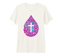 Persiguiendo a Jesús y niños pequeños Retro Groovy 70s Vintage Camiseta Premium