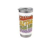 Persiguiendo a Jesús Y Niños Pequeños Retro Groovy Christian Mamá Vaso térmico de acero inoxidable de doble pared