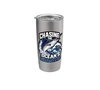 Persiguiendo a los gigantes de los océanos Marlin Pesca esta gran vida Vaso térmico de acero inoxidable de doble pared
