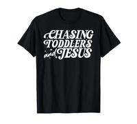 Persiguiendo niños pequeños y Jesús, Día de la Madre Cristiana Camiseta